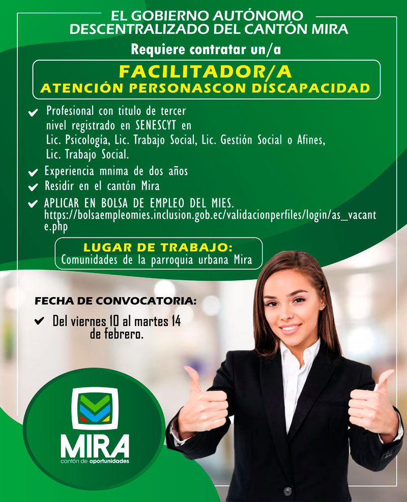 Oferta Laboral - GAD Mira